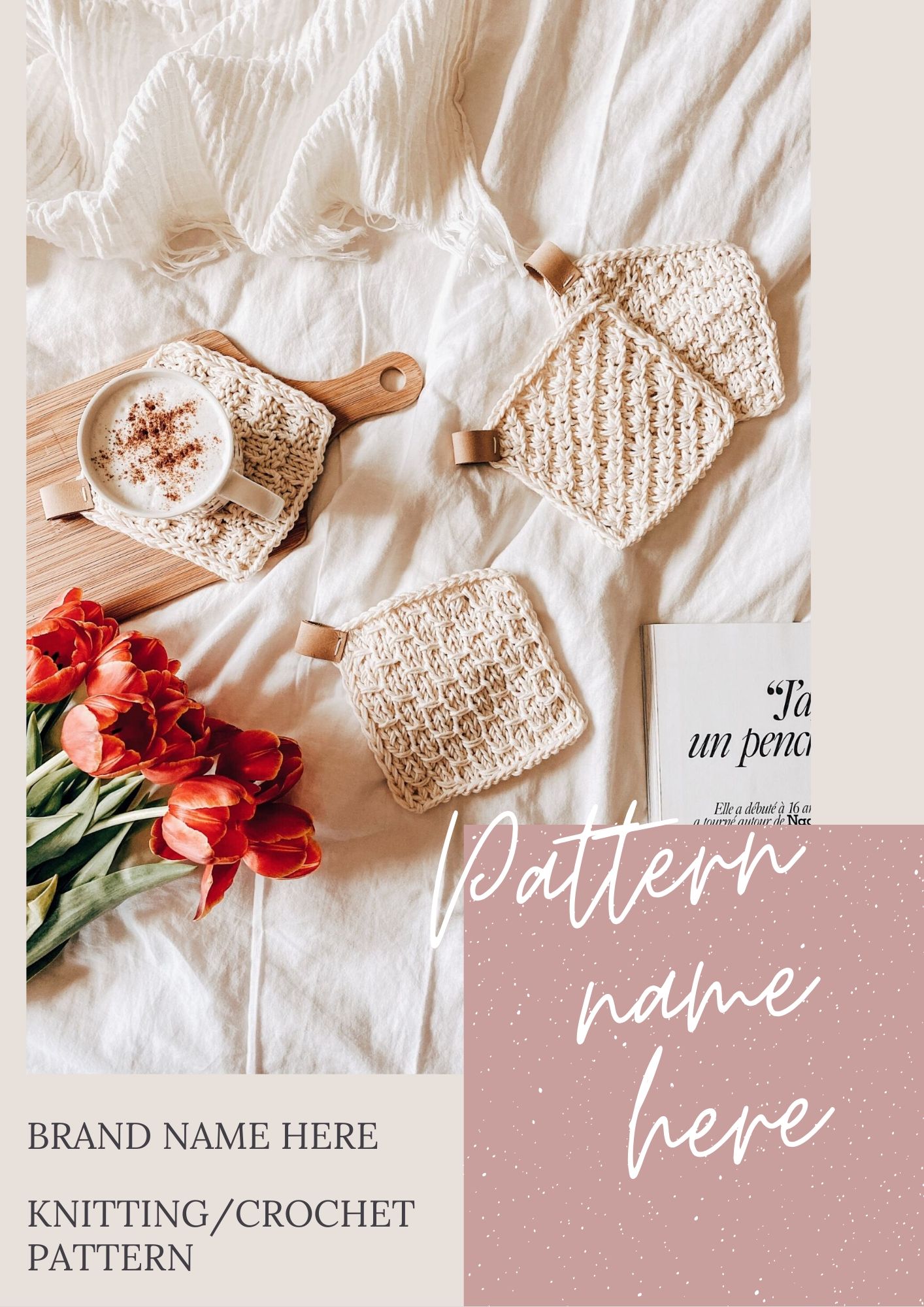 Knitting Pattern Template Canva Template Crochet Pattern Template